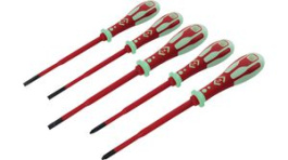 T49283PD, DextroVDE Glo Phosphorescent Slim Screwdriver Set Pozidriv/Slotted 5pcs., C.K Tools (Carl Kammerling brand)