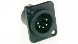 AC5MDZB, XLR, Receptacle 5 AC Soldering Connection Black, Amphenol