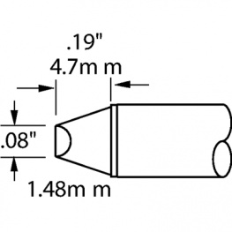 STTC-114, Soldering tip Angled, length 4.7 mm 2.0 mm, Metcal