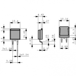T1635-600G, Симистор; 600В; 16А; 35мА; Упаковка: туба; SMD; D2PAK, STM