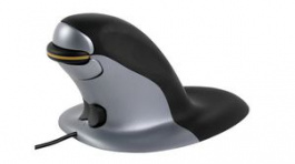 9894401, Large Vertical Mouse Penguin 1200dpi Laser Ambidextrous Black / Grey, Fellowes