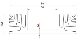 KL-203/37,5/3/SW, Радиатор: штампованный; U; черный; L: 37,5мм; W: 65мм; H: 19,5мм, Seifert electronic