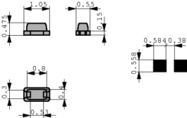 3414.0115.22, SMD Fuse 1 A super fast-blow,USF 0402, Schurter