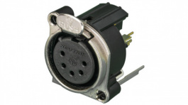 NC5FBV, XLR Panel-mount female receptacle, 5 Poles B Vertical/PCB Mounting/Separate Grou, Neutrik