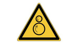 830020, ISO Safety Sign - Warning, Counter Rotating Rollers, Triangular, Black on Yellow, Polyester, 1pcs, Brady