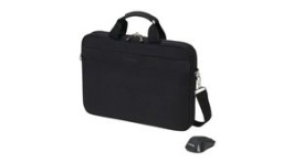 D31685, Notebook Bag with Wireless Mouse, Shoulder Strap, 15.6" (39.6 cm), Top Traveller, Black, Dicota