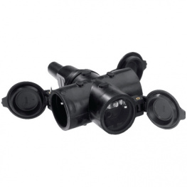 913170, Mains cable socket straight, triple black DE, Bachmann