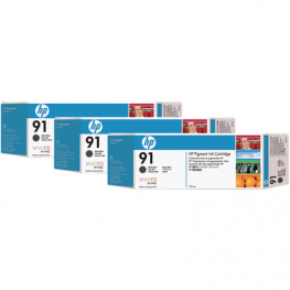 C9480A, Ink triple pack 91 black matt, HP