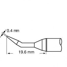 SFV-CNB04A, Soldering Tip Conical / Bent 390 °C, Metcal