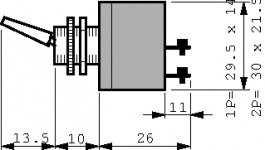 637NH, Industrial toggle switch (on)-off-(on) 1P, APEM