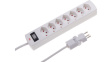 114970 Outlet strip with switch & clip-clap, 7xJ (T13), White