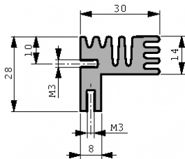 SK 125/ 50/ SA, Heat sink 50 mm 8.1 K/W black anodised, Fischer Elektronik