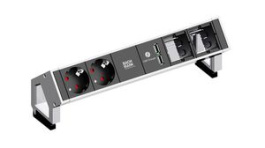 902.429, Desk Outlet with 2x Custom Modules DESK 2 2x DE Type F (CEE 7/3) Socket/2x USB - GST18i3 Plug 200mm, Bachmann