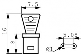 KB1-5,08 RED, Short-circuit plug diam. 1 mm Red, Staubli (former Multi-Contact )