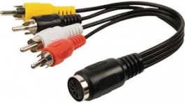 CAGP20475BK02, DIN Audio Cable DIN 5-Pin Plug - 4x RCA Plug 200mm, Nedis (HQ)