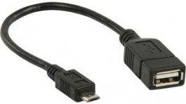 CCGP60515BK02, USB 2.0 OTG Cable USB Micro-B Plug - USB A Socket 200mm Black, Nedis (HQ)