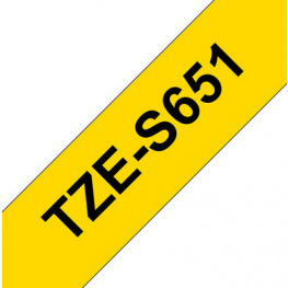 TZE-S651, Label Tape 24 mm Black on Yellow 8 m, Brother