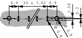 243246, Multipole socket, H 11-p DIN 41612, Erni / TE