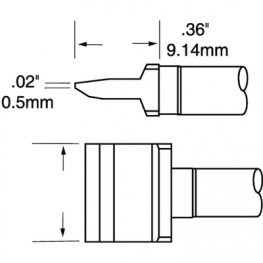 SMTC-162, Rework Cartridge Blade 22 mm 390 °C, Metcal