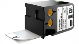 1868711, XTL Laminated Cable Labels Black on White, Dymo