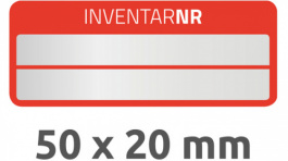 6911, Inventory Labels, 10 sheets/50 labels, 50 x 20 mm, Silver / Red, Zweckform