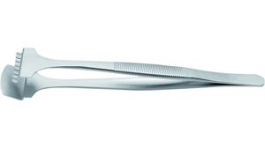 8WF.SA.1, Wafer Tweezers - Serrated Handles Stainless Steel Top Fingers/Stepped Bottom Pad, Ideal-Tek