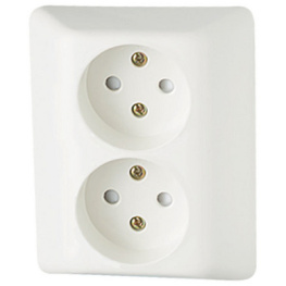 1841441, Safety socket 104 x 84 x 20 mm 250 VAC 16 A DE - white, ELKO
