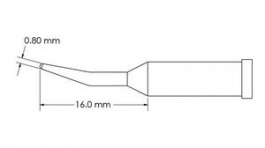 GT4-CN1608R, Soldering Tip, GT4, Bent, Conical, Long Reach, 0.8 x 16mm, Metcal