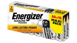 7638900436402 [16 шт], Primary Battery, Alkaline, AA, 1.5V, Power, Pack of 16 pieces, Energizer