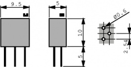 M64Y200KB40, Trimmer Potentiometer 20 Ohm 500 mW, Vishay Spectrol
