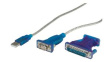 12.99.1160 Converter Cable USB A Plug - D-SUB 9-Pin Male/D-SUB 25-Pin Male 1.8m Blue / Grey