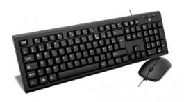 CKU200FR, Keyboard and Mouse, 1600dpi, CKU200, FR France, AZERTY, Cable, V7