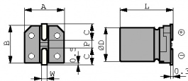 35SZV2R2MTMT4X5.5, Aluminium Electrolytic Capacitor 2.2 uF 35 VDC, RUBYCON