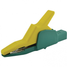 AK 2 B 2540 I gelb/grUn, yellow/green, Crocodile clip diam. 4 mm Yellow / Green, SKS Kontakttechnik