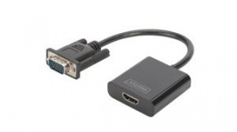DA-70473, Adapter, VGA Plug - HDMI Socket/3.5 mm Socket, DIGITUS