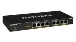 GS308PP-100EUS, PoE Switch, Unmanaged, 1Gbps, 83W, RJ45 Ports 8, PoE Ports 8, NETGEAR