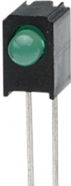 A264B/SYG/S530-E2, PCB LED 3 mm round Green standard, Everlight