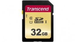 TS32GSDC500S, Memory Card, SDHC, 32GB, 95MB/s, 35MB/s, Transcend