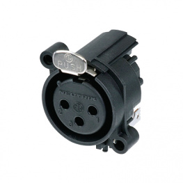 NC3FAH2, XLR Panel-mount female receptacle, 3 Poles A Horizontal/PCB Mounting/Separate Gr, Neutrik