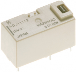 ADJ23105J, PCB power relay with test button 5 VDC 250 mW, Panasonic