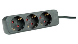 19.07.1067, Outlet Strip 3x Type F (CEE 7/3) - Type F (CEE 7/4) Black 3m, Roline