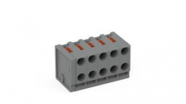 252-305, 252 Horizontal Female PCB Terminal, THT, 2 Rows, 5 Contacts, 3.5mm Pitch, Wago