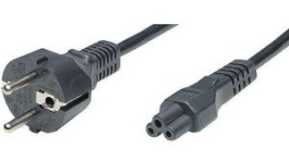 RND 465-00950, Mains Cable Type F (CEE 7/7) - IEC 60320 C5 5m Black, RND Connect