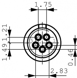 79-9003-12-04, Cable plug ,719 series 4-pole Pole no.=4, Binder