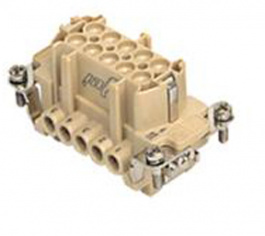 JCNEF 10, JCNE - JNE, 10 poles + earth, female insert, with female contacts, tinned, ILME