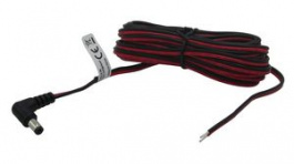 RND 205-01265, DC Connection Cable, 2.5x5.5x9.5mm Plug, Right Angle, 5m, RND Connect