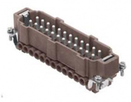 CNEM 24 RY, CNE RY, 24 poles +earth, male insert, with male contacts, silver plated, ILME