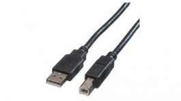 11.44.8818, Cable Green USB-A Plug - USB-B Plug 1.8m USB 2.0 Black, Roline