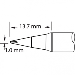 SFV-CH10A, Soldering Tip Chisel / Narrow / Long Reach 1.0 mm 390 °C, Metcal