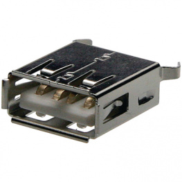 614004135023, Гнездо; USB A; на плату; THT; PIN:4; прямой, WURTH Elektronik